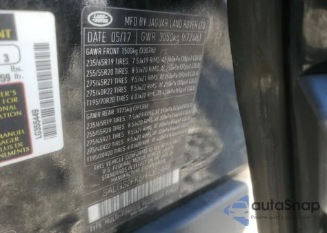 2017 Land Rover Range Rover Hse from USA, damaged, VIN SALGS2FK5HA355449